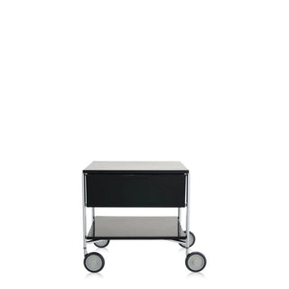 Kartell Mobil chest of drawers with 1 drawer, 1 shelf and wheels Kartell Glossy smoke grey L8 - Buy now on ShopDecor - Discover the best products by KARTELL design