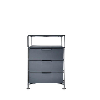 Kartell Mobil chest of drawers with 3 drawers and 1 shelf Kartell Matt slate L5 - Buy now on ShopDecor - Discover the best products by KARTELL design