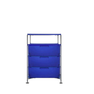 Kartell Mobil chest of drawers with 3 drawers and 1 shelf Kartell Cobalt blue L2 - Buy now on ShopDecor - Discover the best products by KARTELL design