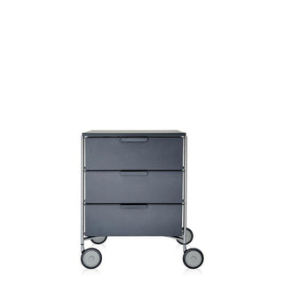 Kartell Mobil chest of drawers with 3 drawers and wheels Kartell Matt slate L5 - Buy now on ShopDecor - Discover the best products by KARTELL design
