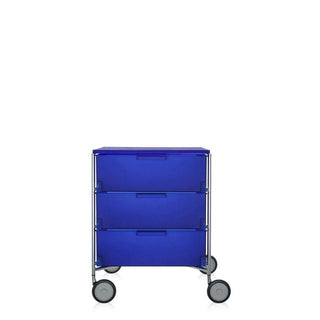 Kartell Mobil chest of drawers with 3 drawers and wheels Kartell Cobalt blue L2 - Buy now on ShopDecor - Discover the best products by KARTELL design
