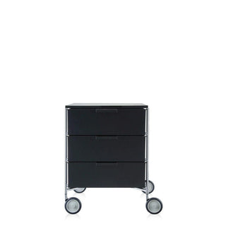 Kartell Mobil chest of drawers with 3 drawers and wheels Kartell Glossy smoke grey L8 - Buy now on ShopDecor - Discover the best products by KARTELL design