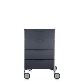 Kartell Mobil chest of drawers with 4 drawers and wheels Kartell Matt slate L5 - Buy now on ShopDecor - Discover the best products by KARTELL design