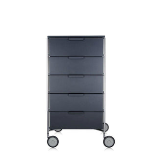 Kartell Mobil chest of drawers with 5 drawers and wheels Kartell Matt slate L5 - Buy now on ShopDecor - Discover the best products by KARTELL design