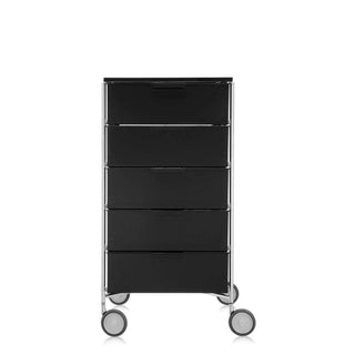 Kartell Mobil chest of drawers with 5 drawers and wheels Kartell Glossy smoke grey L8 - Buy now on ShopDecor - Discover the best products by KARTELL design