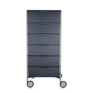 Kartell Mobil chest of drawers with 6 drawers and wheels Kartell Matt slate L5 - Buy now on ShopDecor - Discover the best products by KARTELL design