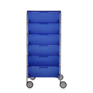 Kartell Mobil chest of drawers with 6 drawers and wheels Kartell Cobalt blue L2 - Buy now on ShopDecor - Discover the best products by KARTELL design