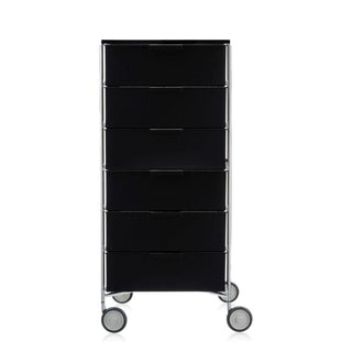 Kartell Mobil chest of drawers with 6 drawers and wheels Kartell Glossy smoke grey L8 - Buy now on ShopDecor - Discover the best products by KARTELL design