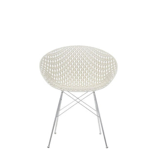 Kartell Smatrik armchair with chromed legs for indoor use Kartell White 03 - Buy now on ShopDecor - Discover the best products by KARTELL design