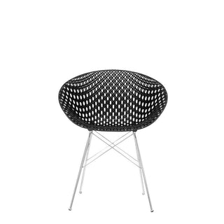 Kartell Smatrik armchair with chromed legs for indoor use Kartell Black 09 - Buy now on ShopDecor - Discover the best products by KARTELL design