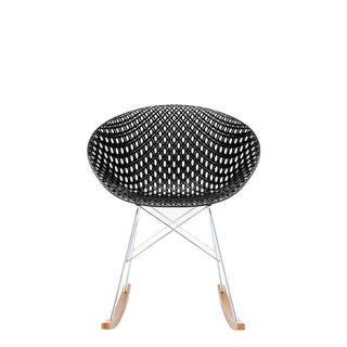 Kartell Smatrik rocking chair with chromed legs Kartell Black 09 - Buy now on ShopDecor - Discover the best products by KARTELL design