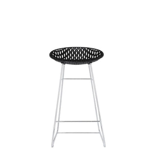 Kartell Smatrik stool with chromed legs for indoor use Kartell Black 09 - Buy now on ShopDecor - Discover the best products by KARTELL design