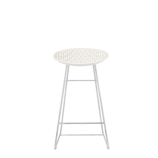 Kartell Smatrik stool with chromed legs for indoor use Kartell White 03 - Buy now on ShopDecor - Discover the best products by KARTELL design