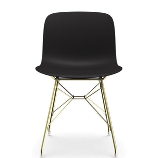 Magis Troy Wireframe chair in black polypropylene with golden structure - Buy now on ShopDecor - Discover the best products by MAGIS design