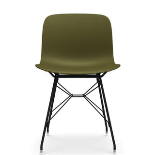 Magis Troy Wireframe chair in polypropylene with black structure Magis Dark green 1557C - Buy now on ShopDecor - Discover the best products by MAGIS design