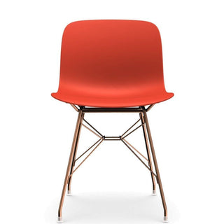 Magis Troy Wireframe chair in polypropylene with copper structure Magis Coral red 1490C - Buy now on ShopDecor - Discover the best products by MAGIS design