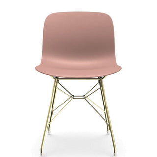 Magis Troy Wireframe chair in polypropylene with golden structure Magis Pink 1629C - Buy now on ShopDecor - Discover the best products by MAGIS design