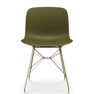 Magis Troy Wireframe chair in polypropylene with golden structure Magis Dark green 1557C - Buy now on ShopDecor - Discover the best products by MAGIS design