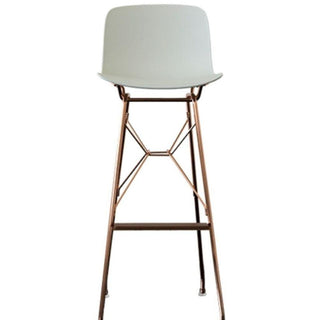Magis Troy Wireframe high stool in polypropylene with copper structure h. 102 cm. Magis White 1735C - Buy now on ShopDecor - Discover the best products by MAGIS design