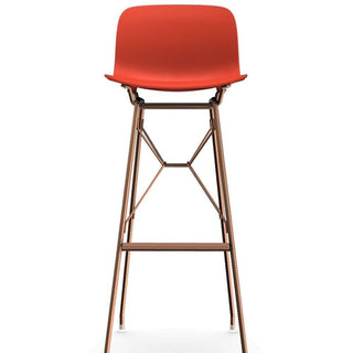Magis Troy Wireframe high stool in polypropylene with copper structure h. 102 cm. Magis Coral red 1490C - Buy now on ShopDecor - Discover the best products by MAGIS design