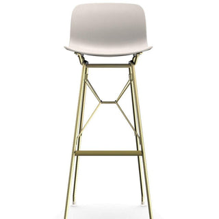 Magis Troy Wireframe high stool in polypropylene with golden structure h. 102 cm. Magis White 1735C - Buy now on ShopDecor - Discover the best products by MAGIS design