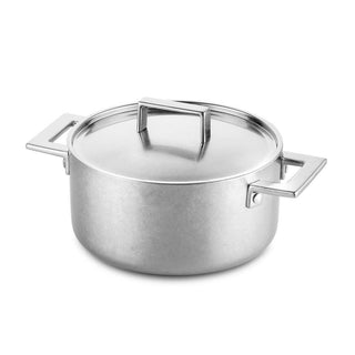 Mepra Attiva Vintage casserole two handles with lid diam. 18 cm. pewter - Buy now on ShopDecor - Discover the best products by MEPRA design