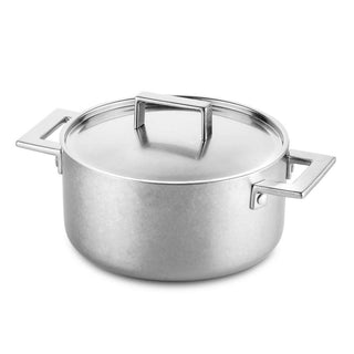 Mepra Attiva Vintage casserole two handles with lid diam. 22 cm. pewter - Buy now on ShopDecor - Discover the best products by MEPRA design
