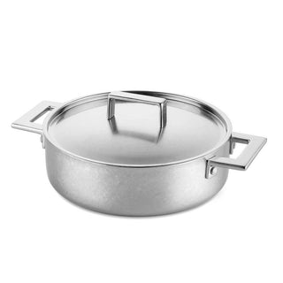 Mepra Attiva Vintage frying pan two handles with lid diam. 24 cm. pewter - Buy now on ShopDecor - Discover the best products by MEPRA design