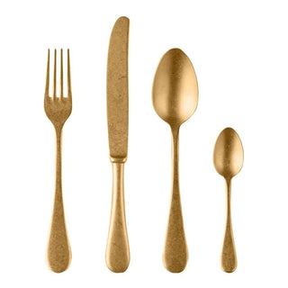 Mepra Michelangelo Vintage 24-piece flatware set pewter Mepra Gold Pewter - Buy now on ShopDecor - Discover the best products by MEPRA design