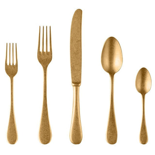 Mepra Michelangelo Vintage 20-piece flatware set pewter Mepra Gold Pewter - Buy now on ShopDecor - Discover the best products by MEPRA design