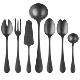 Mepra Michelanelo Vintage 7-piece full serving set pewter Mepra Black Gold Pewter - Buy now on ShopDecor - Discover the best products by MEPRA design