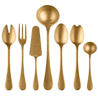 Mepra Michelanelo Vintage 7-piece full serving set pewter Mepra Gold Pewter - Buy now on ShopDecor - Discover the best products by MEPRA design