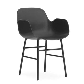 Normann Copenhagen Form polypropylene armchair with lacquered steel legs Normann Copenhagen Form Black - Buy now on ShopDecor - Discover the best products by NORMANN COPENHAGEN design