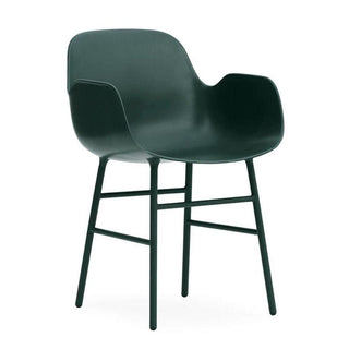 Normann Copenhagen Form polypropylene armchair with lacquered steel legs Normann Copenhagen Form Green - Buy now on ShopDecor - Discover the best products by NORMANN COPENHAGEN design