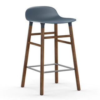 Normann Copenhagen Form walnut bar stool with polypropylene seat h. 65 cm. Normann Copenhagen Form Blue - Buy now on ShopDecor - Discover the best products by NORMANN COPENHAGEN design