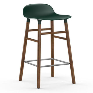 Normann Copenhagen Form walnut bar stool with polypropylene seat h. 65 cm. Normann Copenhagen Form Green - Buy now on ShopDecor - Discover the best products by NORMANN COPENHAGEN design