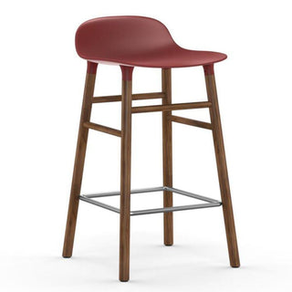 Normann Copenhagen Form walnut bar stool with polypropylene seat h. 65 cm. Normann Copenhagen Form Red - Buy now on ShopDecor - Discover the best products by NORMANN COPENHAGEN design