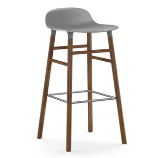 Normann Copenhagen Form walnut bar stool with polypropylene seat h. 75 cm. Normann Copenhagen Form Grey - Buy now on ShopDecor - Discover the best products by NORMANN COPENHAGEN design