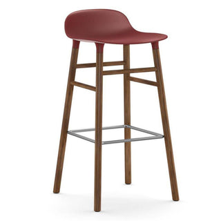 Normann Copenhagen Form walnut bar stool with polypropylene seat h. 75 cm. Normann Copenhagen Form Red - Buy now on ShopDecor - Discover the best products by NORMANN COPENHAGEN design