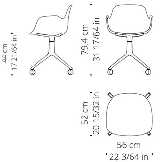 Normann Copenhagen Form polypropylene swivel armchair with 4 wheels, black aluminium legs - Buy now on ShopDecor - Discover the best products by NORMANN COPENHAGEN design