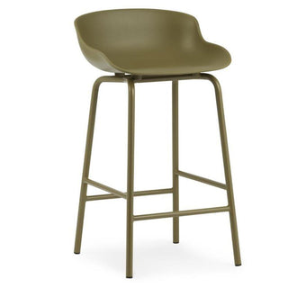 Normann Copenhagen Hyg steel bar stool with polypropylene seat h. 65 cm. Normann Copenhagen Hyg Olive - Buy now on ShopDecor - Discover the best products by NORMANN COPENHAGEN design