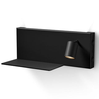 Panzeri Jay wall lamp LED with left shelf by Studio Tecnico Panzeri Panzeri Black - Buy now on ShopDecor - Discover the best products by PANZERI design