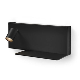 Panzeri Jay wall lamp LED with right shelf by Studio Tecnico Panzeri Panzeri Black - Buy now on ShopDecor - Discover the best products by PANZERI design