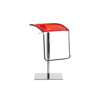 Pedrali Arod 570 steel stool with adjustable seat Pedrali Transparent Red RT - Buy now on ShopDecor - Discover the best products by PEDRALI design