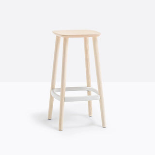 Pedrali Babila 2702 stool in painted ash with seat H.65 cm. Pedrali White BI200 - Buy now on ShopDecor - Discover the best products by PEDRALI design
