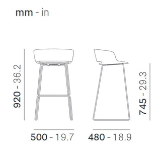 Pedrali Babila 2748 stool with seat H.74.5 cm. - Buy now on ShopDecor - Discover the best products by PEDRALI design