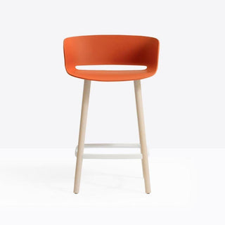 Pedrali Babila 2757 stool with ash legs seat H.64.5 cm. Pedrali Orange AR500E - Buy now on ShopDecor - Discover the best products by PEDRALI design