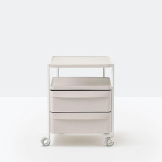 Pedrali Boxie BXM 2C chest of drawers with 2 drawers, 1 shelf and wheels Pedrali White BI300 - Buy now on ShopDecor - Discover the best products by PEDRALI design