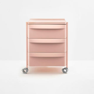 Pedrali Boxie BXM 3C chest of drawers with 3 drawers and wheels Pedrali Pink RA200 - Buy now on ShopDecor - Discover the best products by PEDRALI design