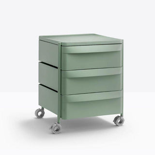 Pedrali Boxie BXM 3C chest of drawers with 3 drawers and wheels Pedrali Green VE500 - Buy now on ShopDecor - Discover the best products by PEDRALI design